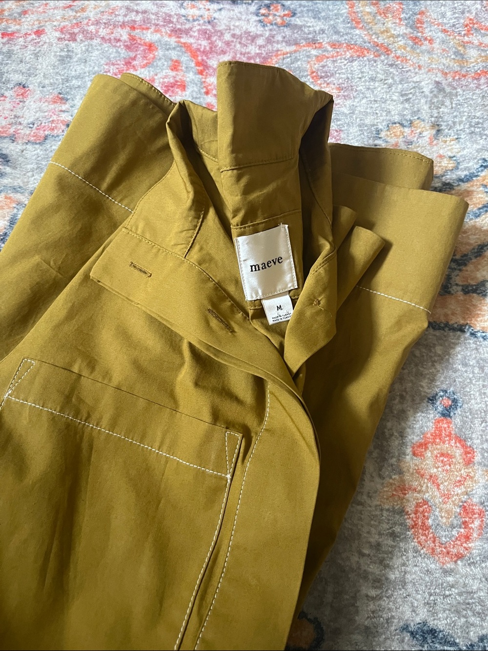 Anthropology Maeve Short-Sleeve A-Line Dress in Olive - Picture 8 of 8